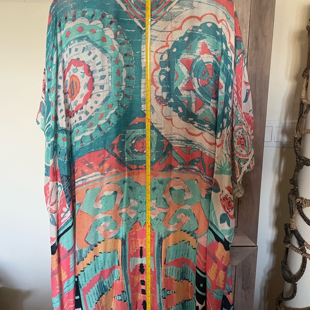 Nicole Miller brand new multicolor one size open front caftan - Picture 4 of 6